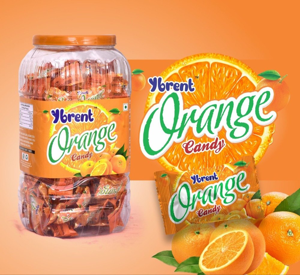 Round Ybrent Orange Candy, Packaging Type: Plastic Jar, Packaging Size: 15 Jar Carton