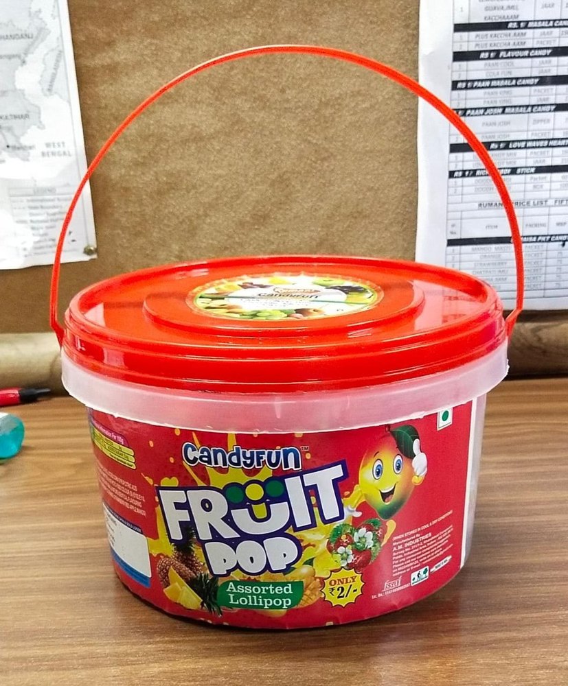 canyfun Round Mixed Fruit Lollipop, Packaging Type: Plastic Jar, Packaging Size: 12 Jar