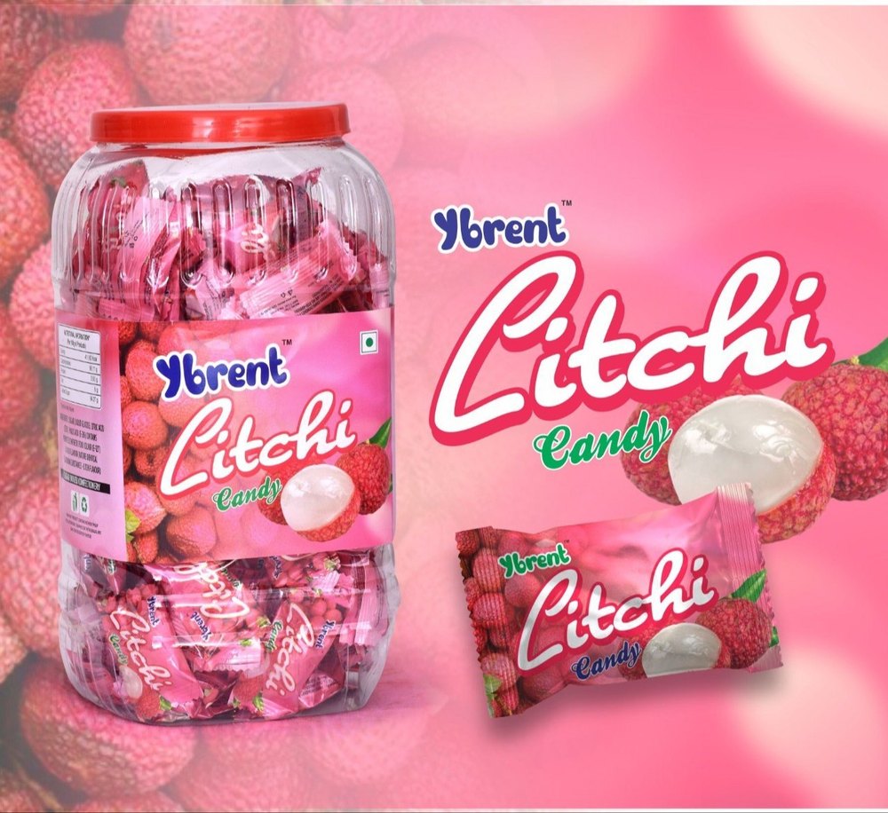 Ybrent Litchi Candy, Packaging Type: Plastic Jar, Packaging Size: 180 Piece