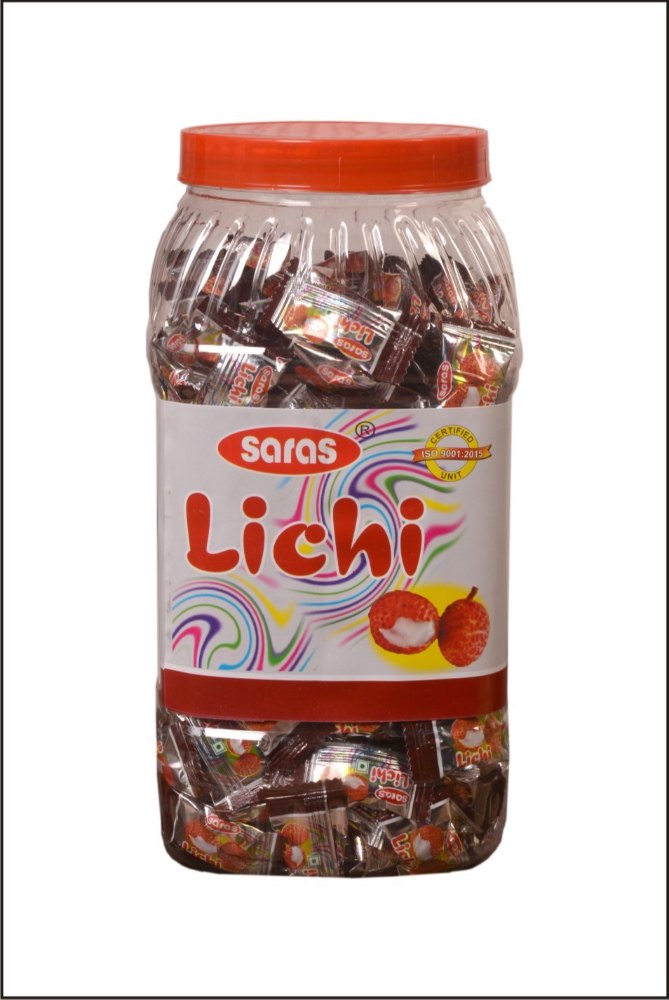 SARAS lichi Litchi Candy, Packaging Type: Plastic Jar