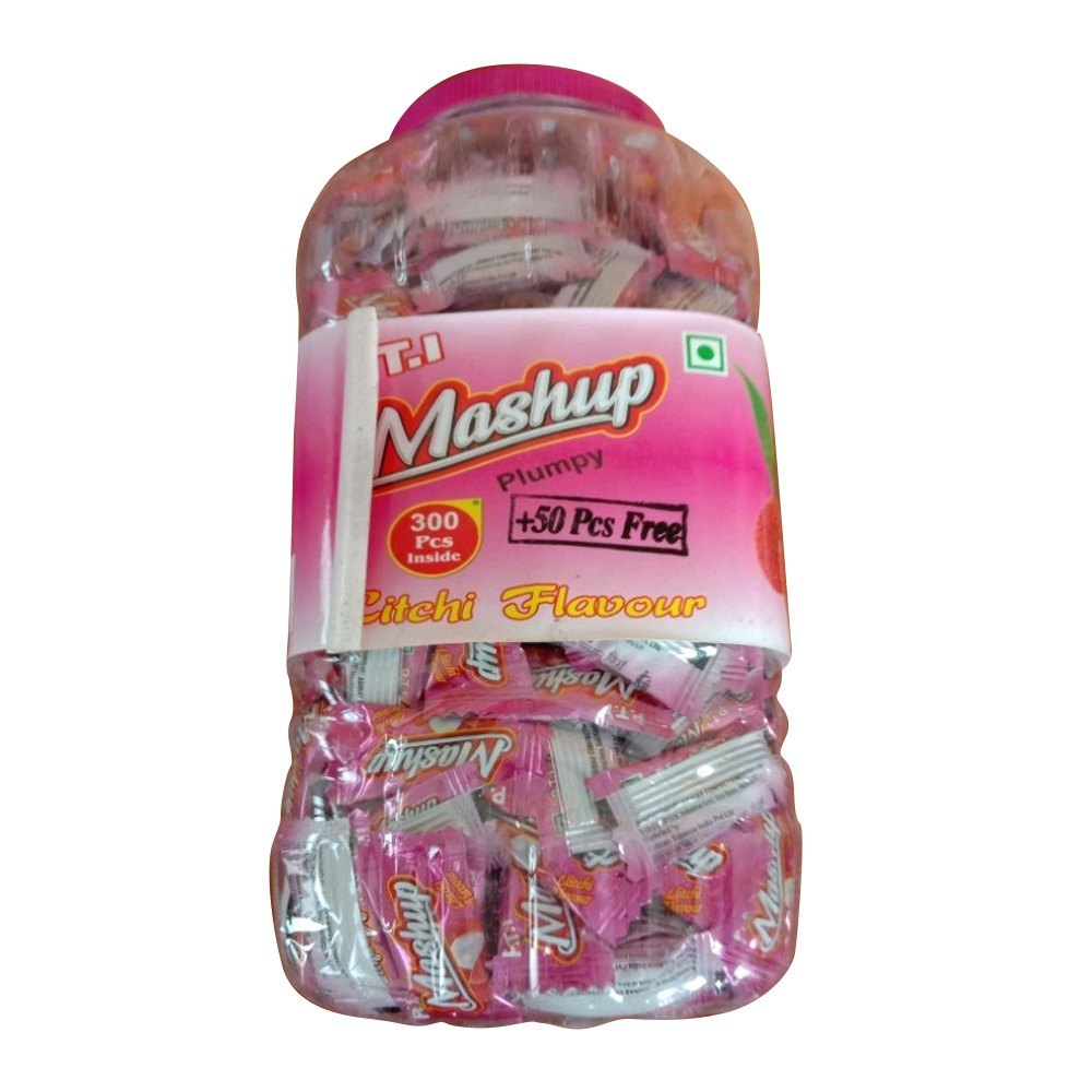 PTI Mashup White Litchi Flavoured Candy, Packaging Type: Plastic Jar, Packaging Size: 350 Pieces