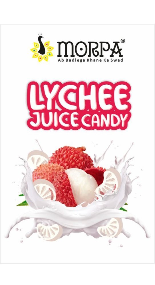 Morpa Half Moon Lychee Juice Candy, Packaging Type: Plastic Pouch, Packaging Size: 500 Gram