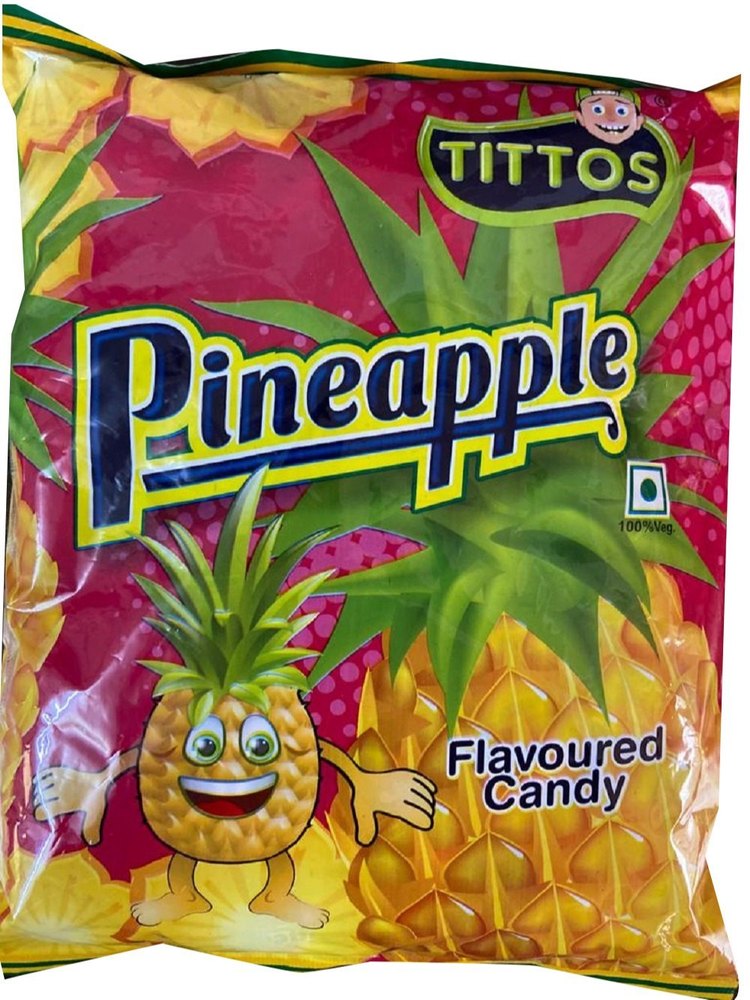 Tittos Yellow Pineapple Flavoured Candy, Packaging Type: Packet, Packaging Size: 100 Toffee