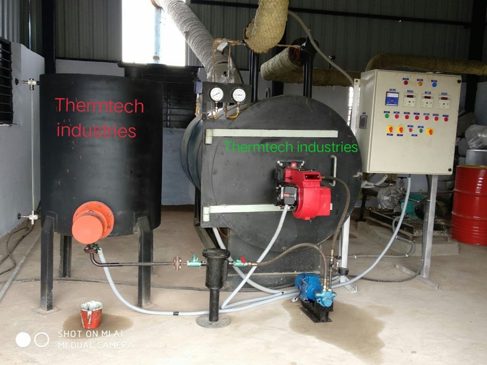 Thermtech Mild Steel Oil Gas Fired Horizontal Thermic Fluid Heater, For Industrial