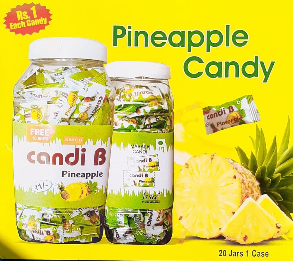 yellow oval Pineapple Candy, Packaging Type: Plastic Jar, Packaging Size: 140