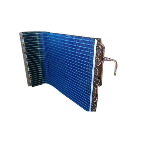 Copper Electric Blue Fins Curvature Coil, For air conditioning