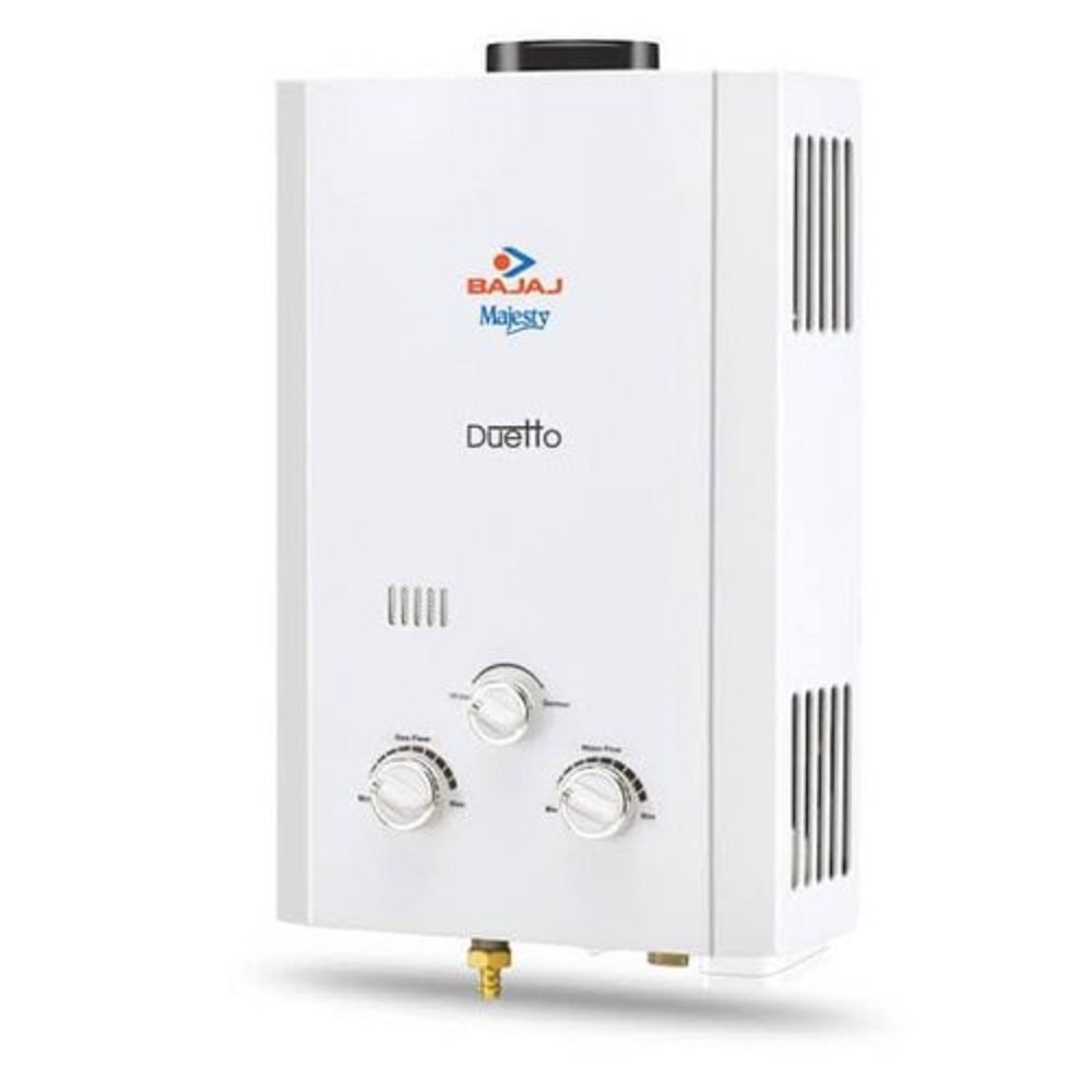 Capacity(Litre): 6 Litre Bajaj Majesty Duetto Gas Water Heater, 5 Star, White