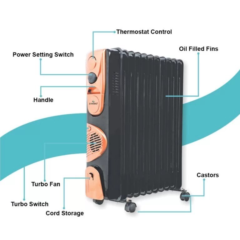 2900W Stainless Steel Oil Filled Radiator Room Heater