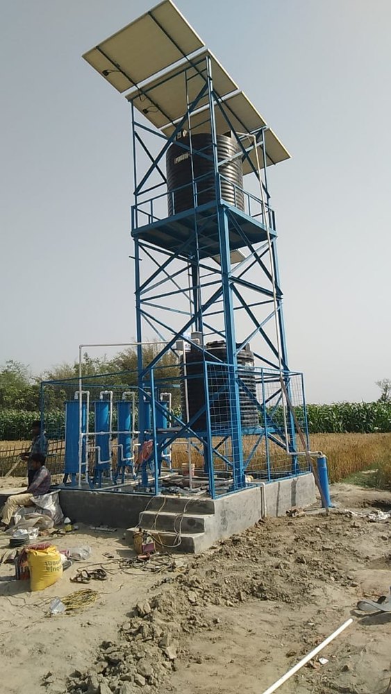 UV Solar Power Community Water Purification Plant(CPP), For Agriculture, Water Storage Capacity: 5000