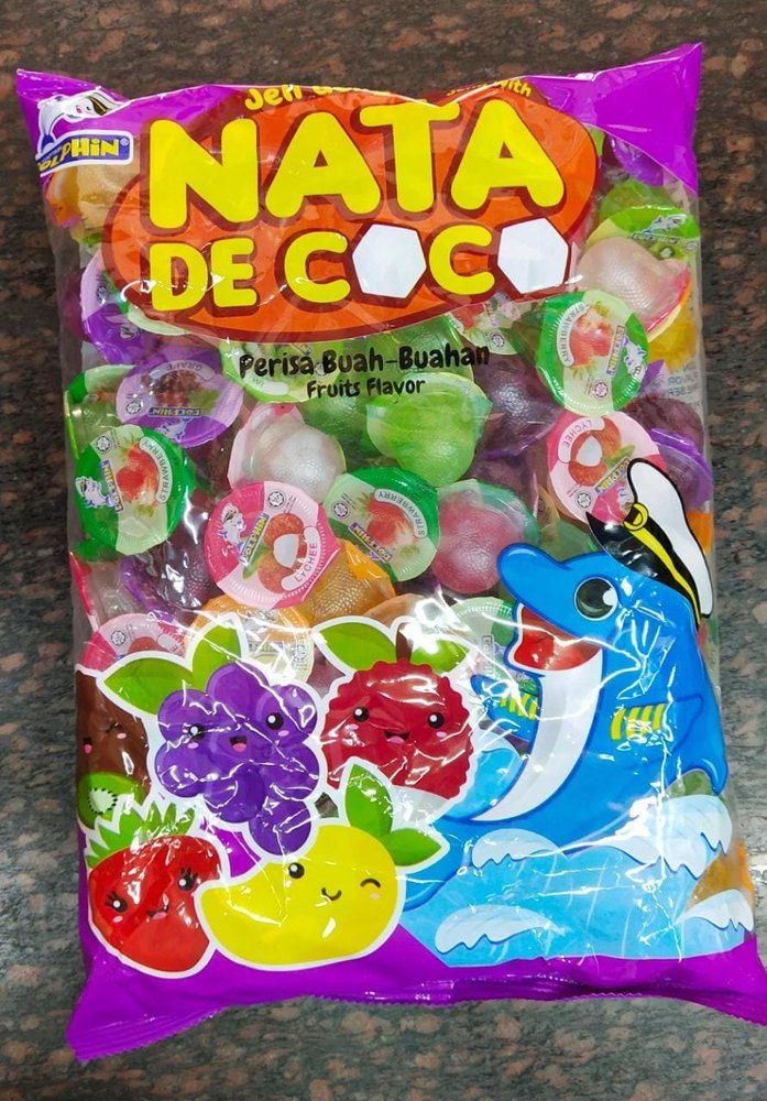 Mix Round dolphin nata de coco jelly 100pcs, Packaging Type: Packet