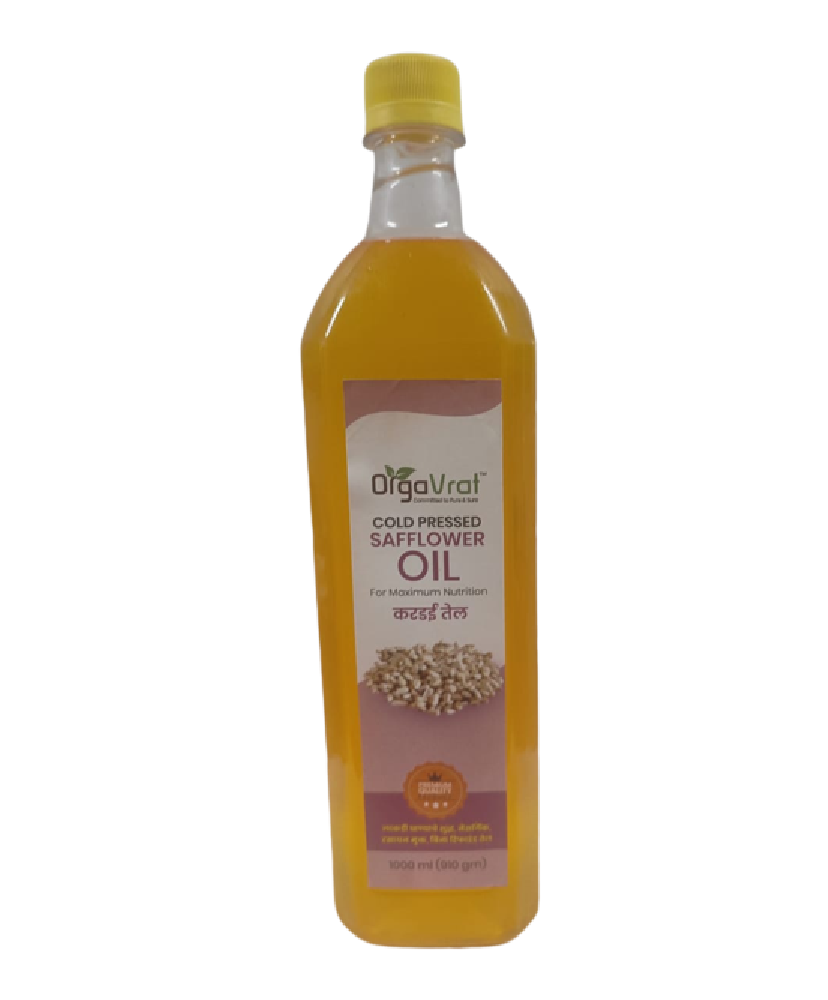 Low Cholesterol Orgavrat Cold Pressed Safflower Oil (1000 ml), 1000ml (910gm)