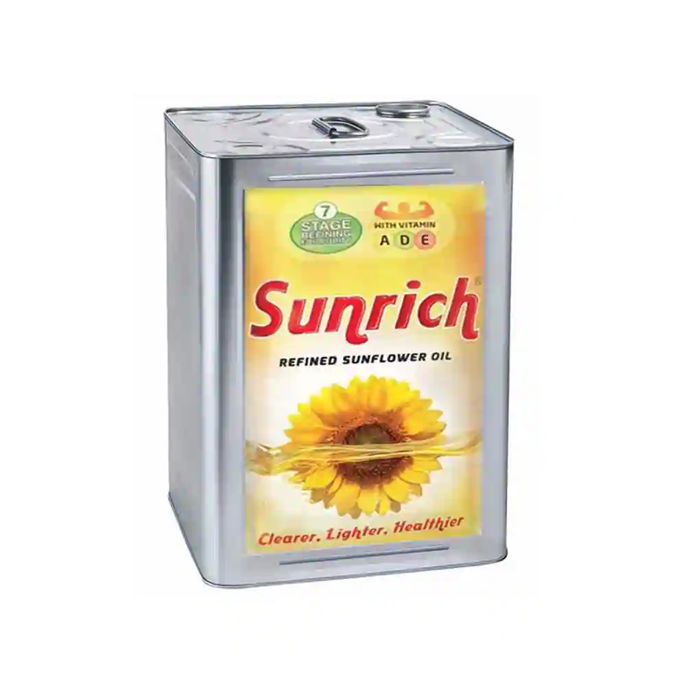 Liquid Refined 15L Sunrich Sunflower Oil, Packaging Type: Tin