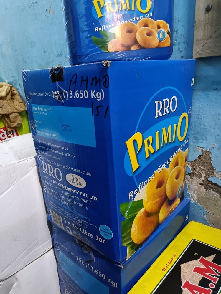 RRO Primio Refined Groundnut Oil 15 ltr, Packaging Type: Can, Packaging Size: 15litre