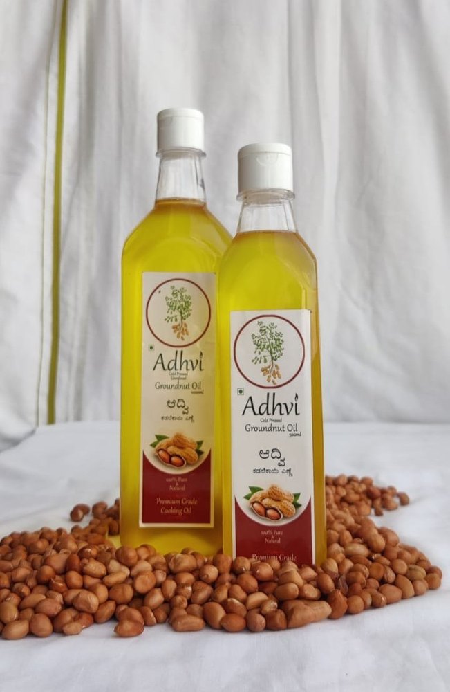 Cold Pressed Refined And Unrefined Groundnut Peanut Oil Set, 500 ml