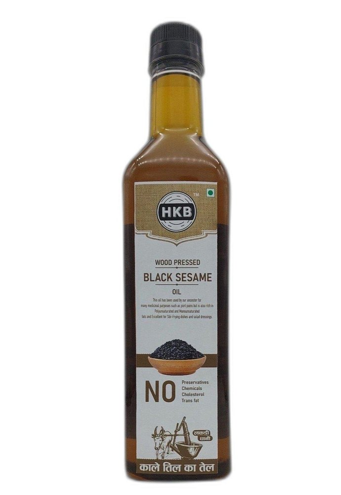 HKB Poly And Mono Saturated Wood Pressed Black Sesame Oil, Packaging Type: Bottle, Packaging Size: 1L