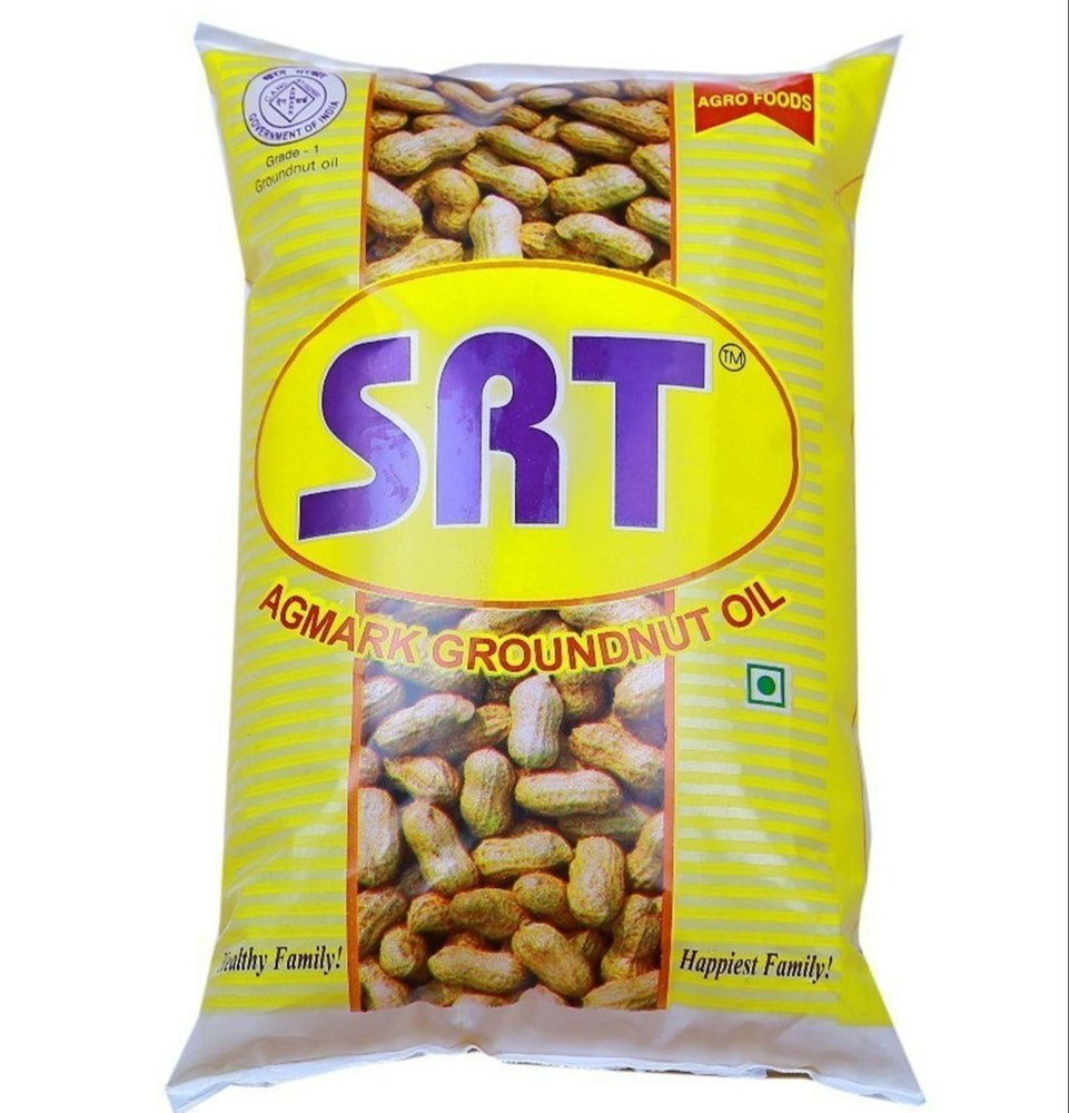 Liquid Srt Groundnut Oil Pouch, For Cooking, 1 Litre