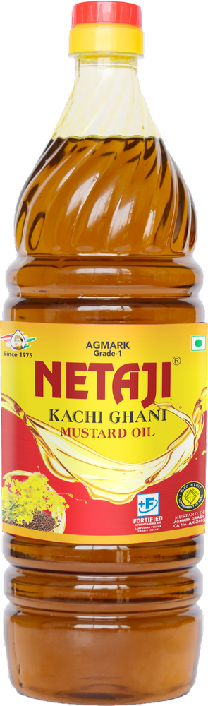 Yellow Cold Pressed 1L Netaji Kachi Ghani Mustard Oil, Packaging Size: 1 litre img