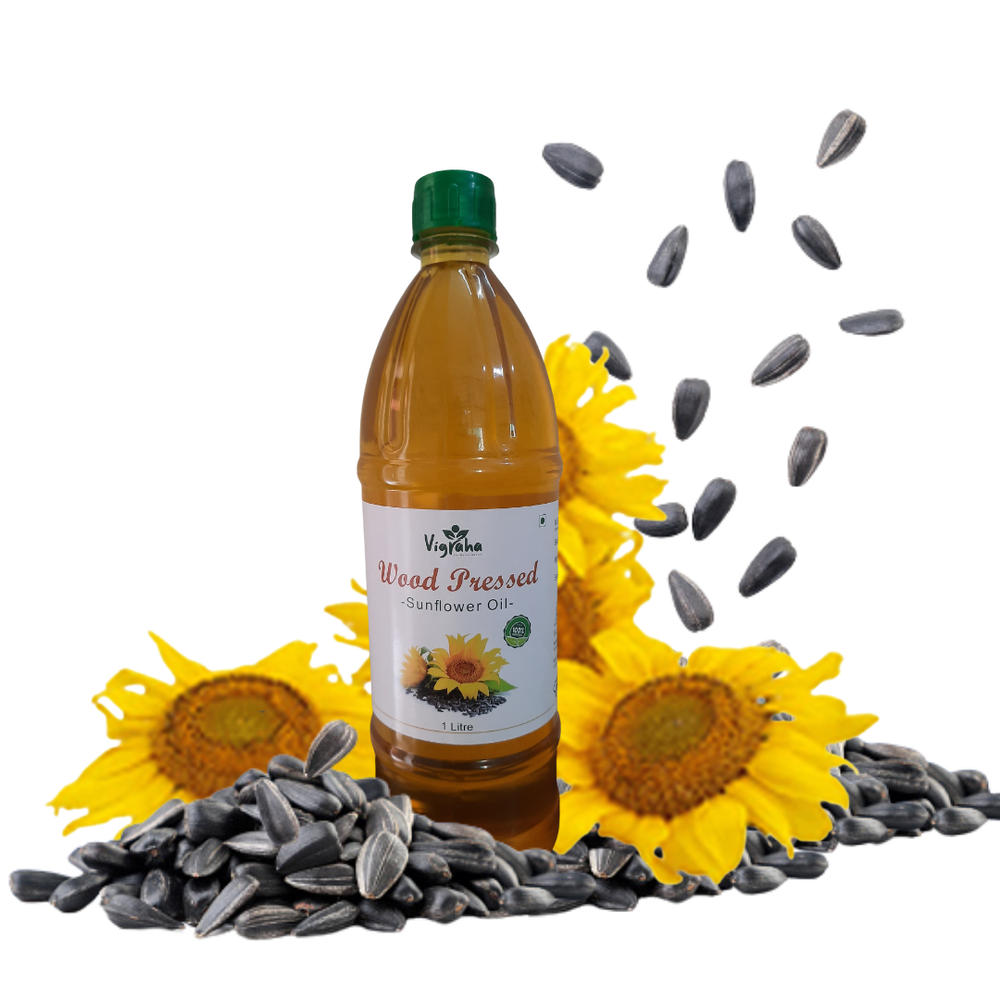 Vigraha Wood Cold Pressed Sunflower Oil, Packaging Size: 1 litre img