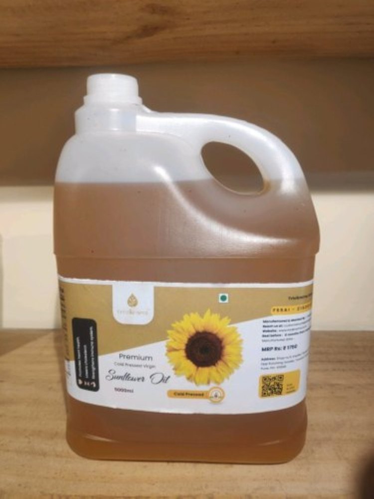 Trivikrama Mono Saturated 5 Liter Cold Pressed Sunflower Oil, Liquid, Packaging Type: Plastic Container