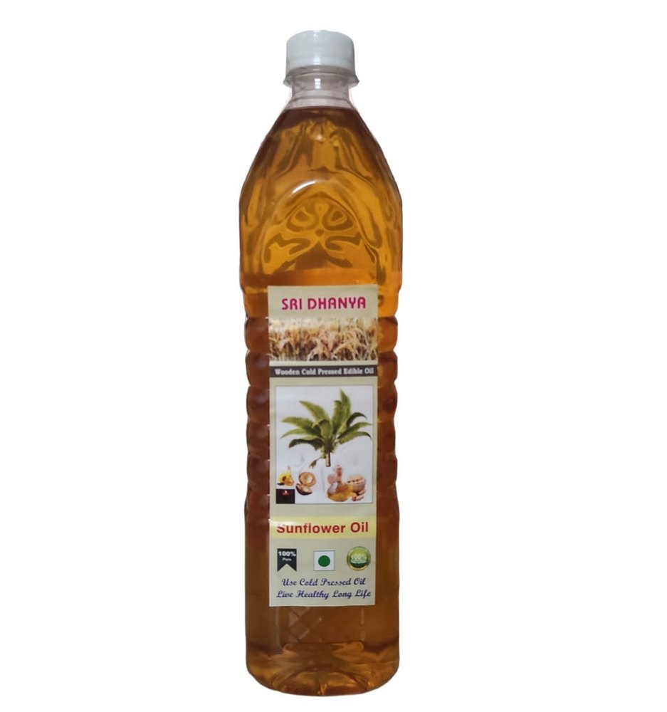 Lowers Cholesterol 1L Cold Pressed Sunflower Oil, For Cooking